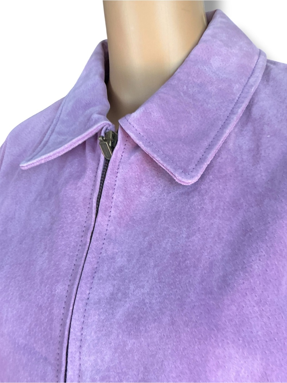 Relativity Lavender Suede Zip-Front Jacket - Picture 3 of 9